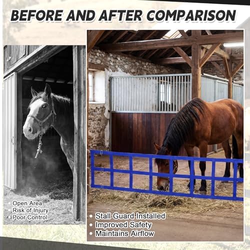 Zonon 10' x 20'' Adjustable Polyester Stall Guards for Horses, Blue