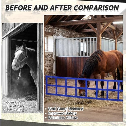 Zonon 10' x 20'' Adjustable Polyester Stall Guards for Horses, Blue