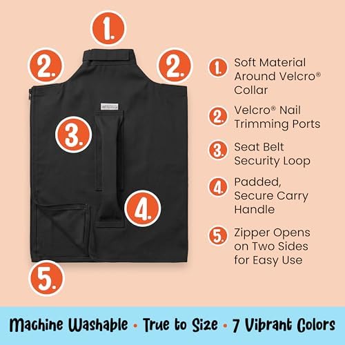 Cat-in-the-Bag Cozy Comfort Carrier - Small Charcoal Cat Carrier Soft and Pet Carrier for Nail Clipping, Vet Visits, Medication Administration, Dental Care, and Traveling