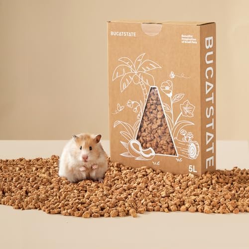 BUCATSTATE Cork Bedding 5L, Natural Hamster Bedding