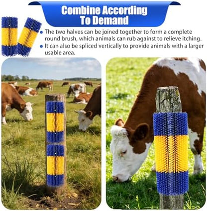 2pcs, Horse Brush, Livestock Scratching Brush, Goat Brush, Goat Scratching Post, Includes 8 Screws, Livestock Scratcher For Horses, Cows, Goats & Pigs Promotes Cleanliness & Skin Health