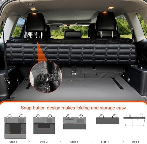 Reliadura SUV Cargo Liner for Dogs, Waterproof Pet Trunk Cover with Bumper Flap Protector, Non-Slip Scratchproof, Non-Slip Dog Seat Mat for SUVs, Large Size Cargo Liner Universal Fit Black