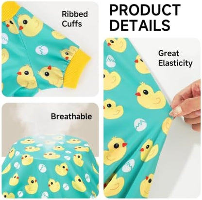 XPUDAC 4 Pieces Dog Pajamas for Small Dogs Pjs Clothes Puppy Onesies for Doggie Duck Shirts Sleeper for Pet Cats Jammies-M