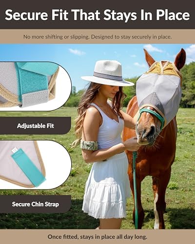 TSZ Arabian Horse Fly Mask Standard No Ears UV Block 70% Breathable Flymask