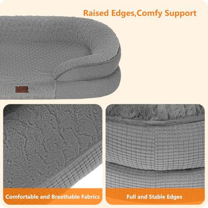 Dwanton Orthopedic Waterproof Medium Dog Bed Sofa, Gel Memory Foam, 36"