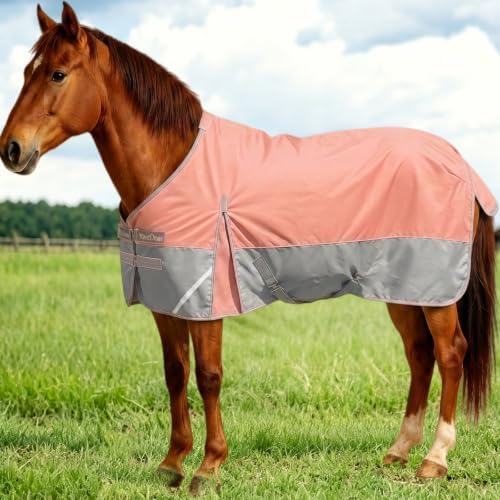 1200D Horse Blanket,Turnout Rain Sheet(No Fill),Coral Pink 69''