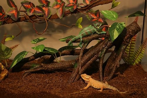 AQUA KT Reptile Climbing Branch Tree Trunk with Leaves for Lizard Snake