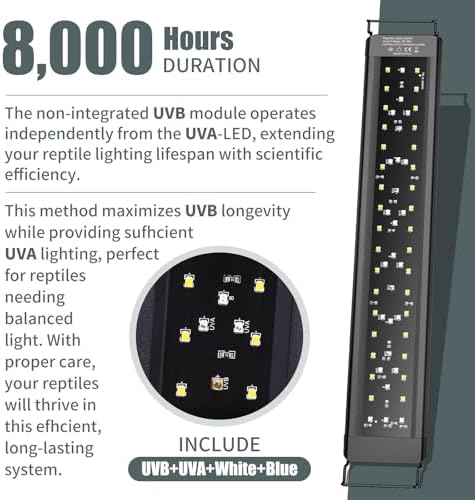8-Inch UVA UVB Light for Reptiles with Controller, Full Spectrum