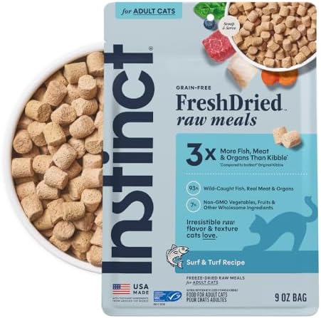Instinct Freeze Dried Raw Meals, Natural Cat Food, Pollock, 9 oz. Bag