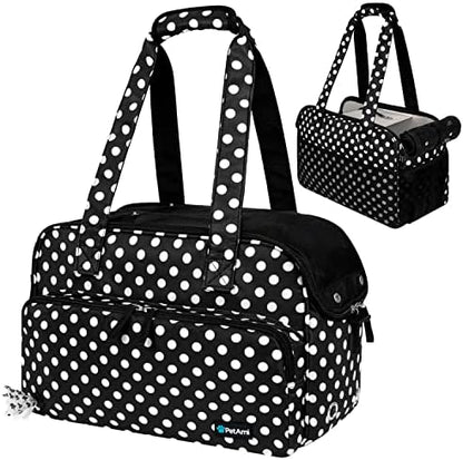 PetAmi Small Dog Purse Carrier, Airline Approved Soft Sided Tote, Polka Dot