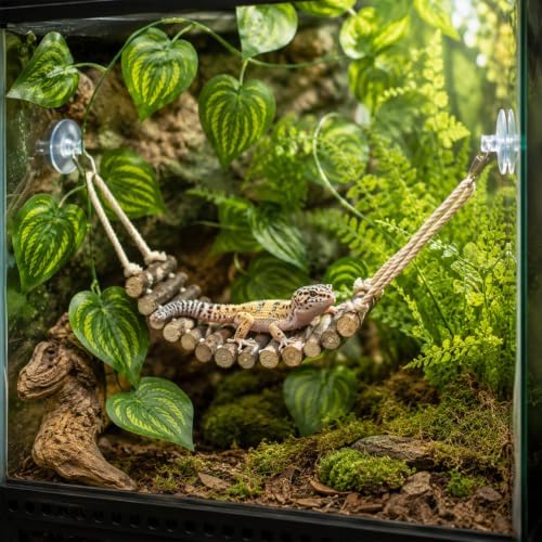 17 Pcs Bearded Dragon Tank Accessories Hermit Crab Accessories Natural Habitat Toy Artificial Moss and Plants Suction Cups for Lizard Chameleon Leopard Gecko Reptile Amphibian Tank Decoration