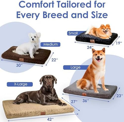 American Kennel Club Orthopedic Memory Foam Dog Crate Bed, Egg Crate Foam, Washable Cover, Non-Skid Bottom, Relieves Joint Pain, Breathable, Durable, 24x19, Black
