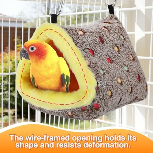 MEWTOGO Medium Winter Warm Bird Nest House with Support Board for Cage