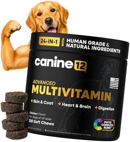 Dog Multivitamin, 24-in-1 Chewable Supplement, Probiotics, 120ct
