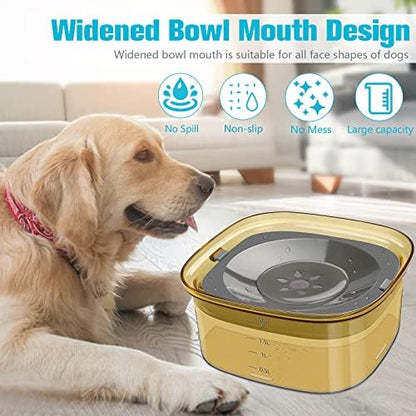 UPSKY 70oz Dog Water Bowl, No Spill Slow Drinking Feeder for Messy Drinker