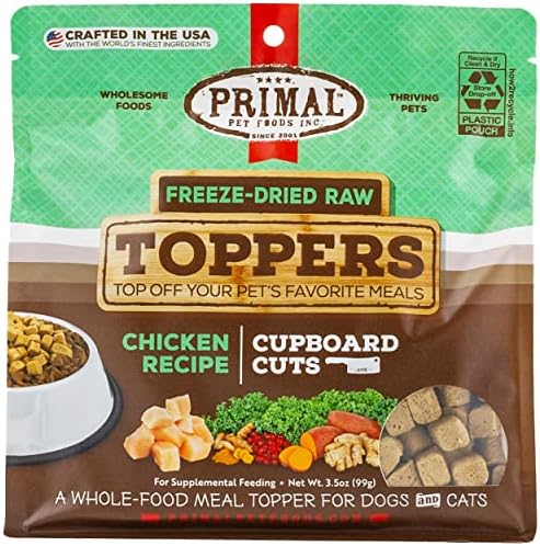 Primal Dog & Cat Food Toppers, Cupboard Cuts, Chicken, 3.5 oz