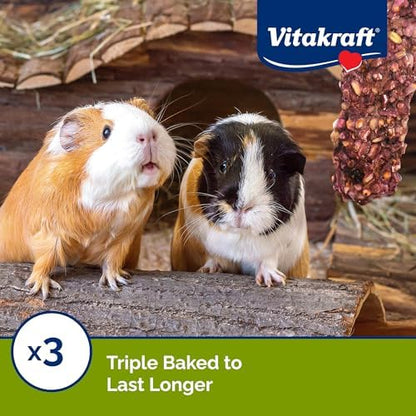 Vitakraft Crunch Sticks Guinea Pig Treat - Triple-Baked Guinea Pig Chews with Natural Wood Center - Crunchy & Nutritious Treats for Small Animals (Wild Berry and Honey, Pack of 6)