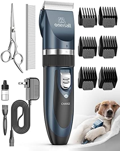 oneisall Dog Clippers Low Noise Grooming Kit for Dogs Cats Pets