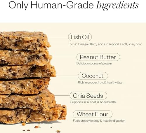 Maev Skin & Coat Supplement Bars for Dogs, with Omega-3, 30 Count