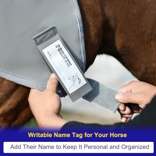 Horse Fly Mask Without Ears, UV Block Breathable Mesh (Blue, M)