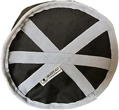 Majestic Ally Horse Feed Bag, Heavy Duty Nylon Mesh Grain Feed Bag, Adjustable Strap with Durable Snap and Elastic Straps, Comfort Neck Pad and Nose Pad- Large (Cob, Black)