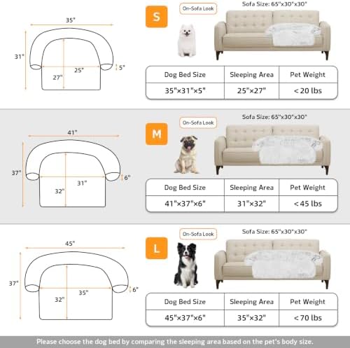 Calming Dog Bed Fluffy Plush Dog Mat for Furniture Protector with Removable Washable Cover for Large Medium Small Dogs and Cats (Medium, Light Grey)