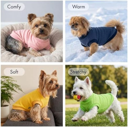 1 Pack Dog Shirt for Small Supplies Functional Waffle Dog Clothes Warm Soft Sweatshirt Outfit for Dogs Cats Pet Apparel