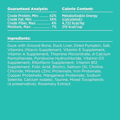 BIXBI Liberty Freeze-Dried Dog Food Topper & Treats, Duck – 95% Meat & Organs, No Refrigeration – USA Made, 12 oz