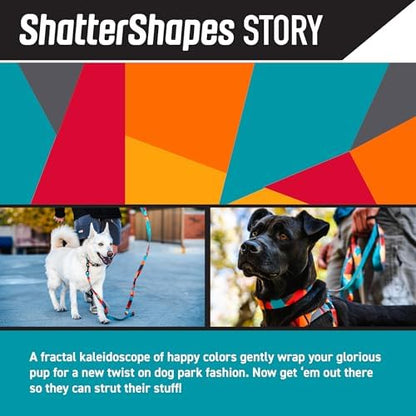 Wolfgang Heavy Duty Martingale Dog Collar with Quick Release Nylon Buckle for Walking & Training, ShatterShapes Print, Medium