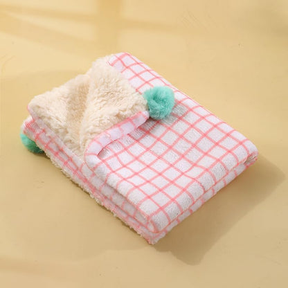 Little Pillow for Cats Puppies Ultra Soft Fluffy Pet Calming Toy Half Donut Cuddler for Joint Relief Sleeping Improve Machine Washable Blanket Set-White