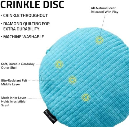 Playology Durable Plush Toy - Crinkle Disc - Jumbo, Peanut Butter Scent