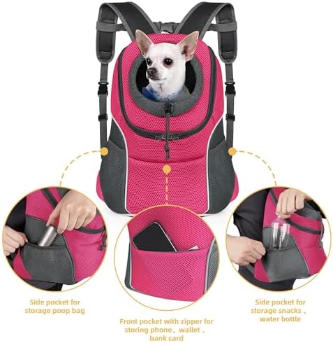 WOYYHO Pet Dog Carrier Backpack, Ventilated Small Dog Front Backpack