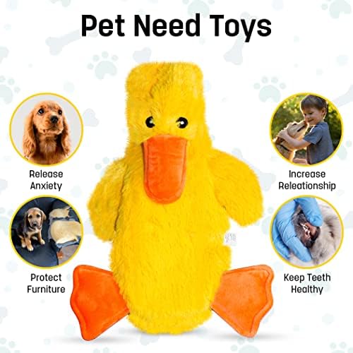 FGA MARKETPLACE Duck-Fox Flat NO Stuffing NO Squeak Plush Dog Toy, Funny Style Will Entertain Your Pet for Hours, Recommended for Small and Medium Dog 21 INCH Long