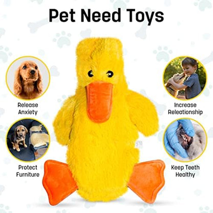 FGA MARKETPLACE Duck-Fox Flat NO Stuffing NO Squeak Plush Dog Toy, Funny Style Will Entertain Your Pet for Hours, Recommended for Small and Medium Dog 21 INCH Long