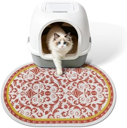Cat Litter Mat, 24"x15" High Density PVC Litter Rug Trapping Mat, Non-Slip, Waterproof & Urine-Proof Kitty Litters Catcher Mats, Keep Floor Clean, Soft on Kitten Paws, Cat Essentials Brown