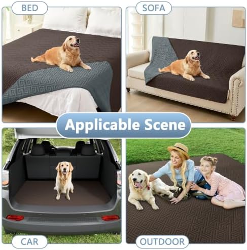 hyha Waterproof Reversible Dog Blanket, Pet Blanket for Sofa Couch