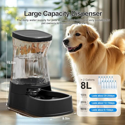 Automatic Dog Water Dispenser, Stainless Steel Bowls Feeder, 100% BPA-Free