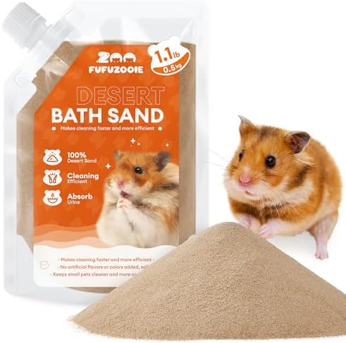 Hamster Bath Sand, 18oz Natural Desert Sand for Gerbil & Syrian Mice, Brown