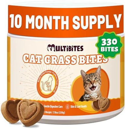 Cat Grass Treats for Indoor Cats for Hairball Control, 7.76oz