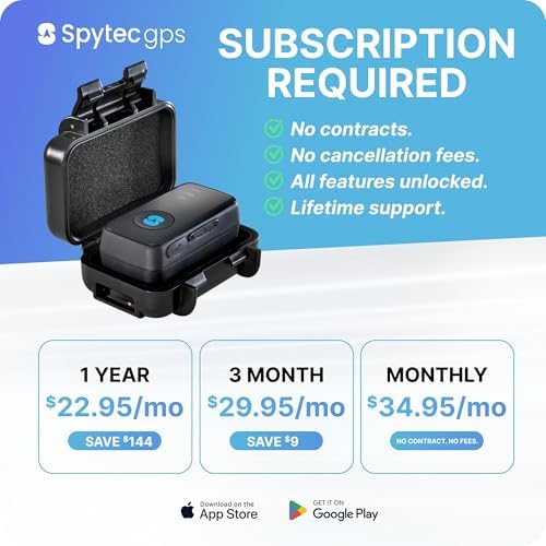 Spytec GPS Tracker for Vehicles & Kids, Mini Waterproof Magnetic Real-Time