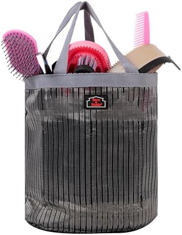 BARN & STABLE Breathable & Waterproof Mesh Horse Grooming Bag with 8 Pockets Tear-Resistant Grooming Tote for Horse Grooming Caddy Bag Organizer to Secure Items(Silver)