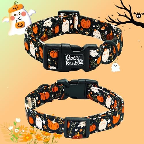 Halloween Fall Pumpkin Ghost Print Dog Collar for Small Dogs