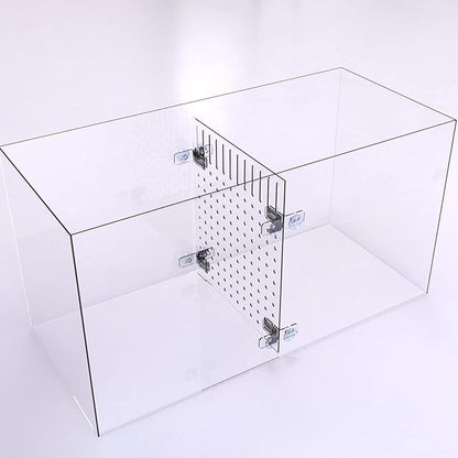 Fish Tank Divider Aquarium Acrylic Isolation Grid Board Divider with Suction Cups Accessories Transparent Plate Baffle Blocking Fish Partition Net Freshwater Ornament 25x30cm/9.84x11.81in