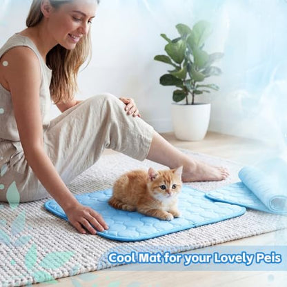 Jetec 3 Pcs Guinea Pig Cooling Mat, Small Animal Beds,Summer,Pink