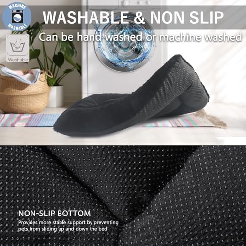 Tiny Dog Bed 18 x 12 for Extra Small Dogs and Cats Fit Crate or Cage 18 Inch,Ultra Soft Cat Warmer Mat for Feral and Indoor Cats,Fluffy Comfy Kennel Pad Anti-Slip & Washable Pet Sleeping Mat,Black XXS