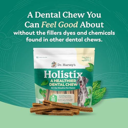 Dr. Harvey's Holistix Dental Chews for Dogs for Fresh Breath (24 Sticks)
