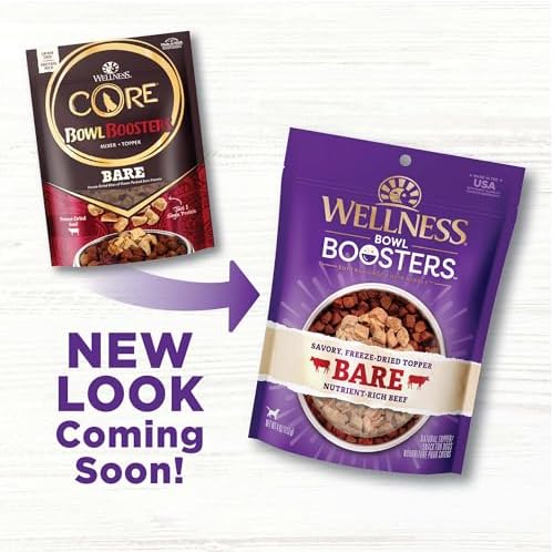 Wellness Bowl Boosters Bare Freeze Dried Dog Beef Food Topper for Small, Medium, and Large Breeds, Grain Free, Natural, 4 oz Bag (Pack of 2)
