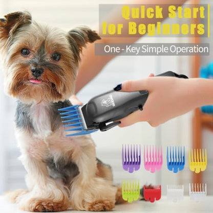 Dog Clippers Grooming Kit with Paw Trimmer for Thick/Matted/Knotted/Hair