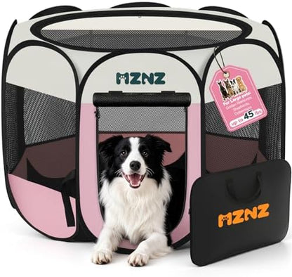 Dog Cat Small Animal Puppy Playpen Crate, Large, Pink