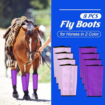 8 Pcs UV Mesh Horse Fly Boots